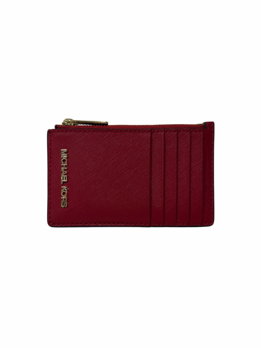 Michael Kors Crosshatching Red Leather Wallet